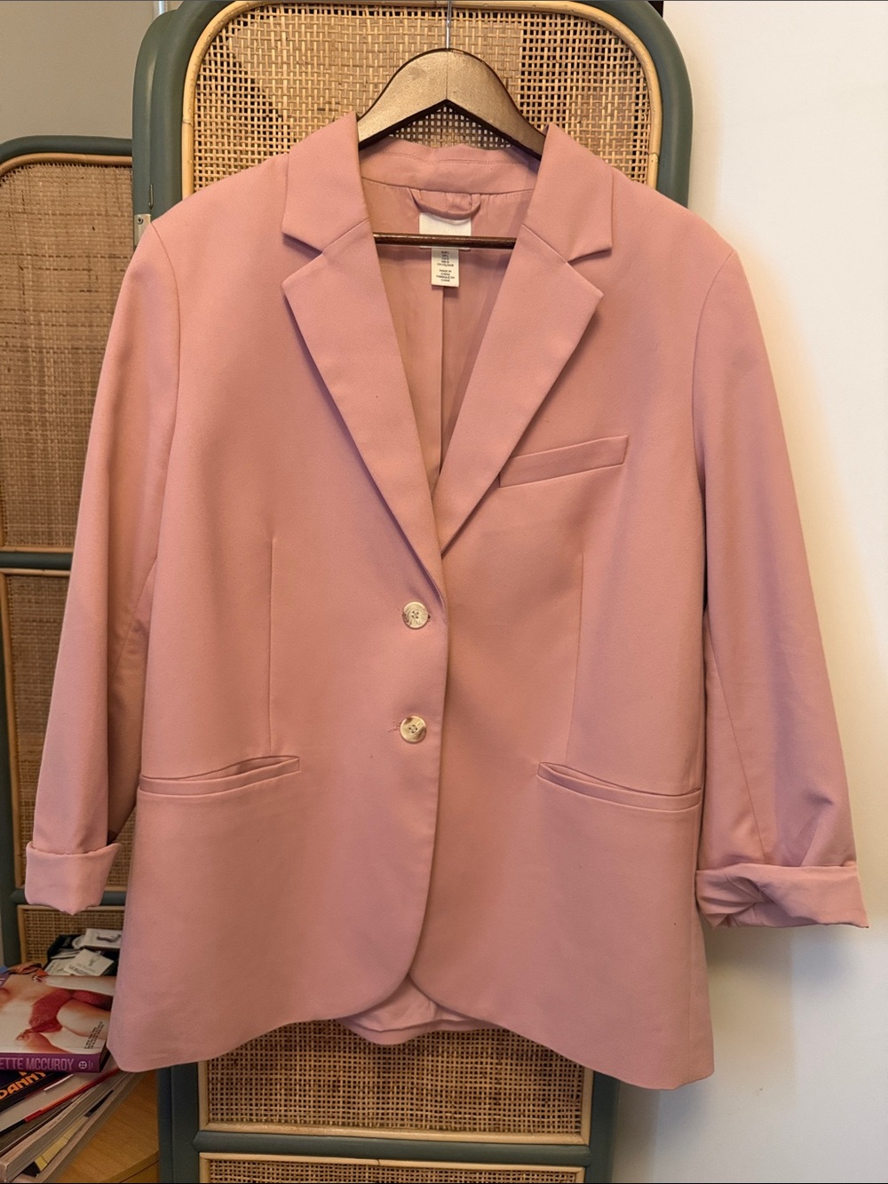 H&M Oversized Blush Pink Blazer | Size L
